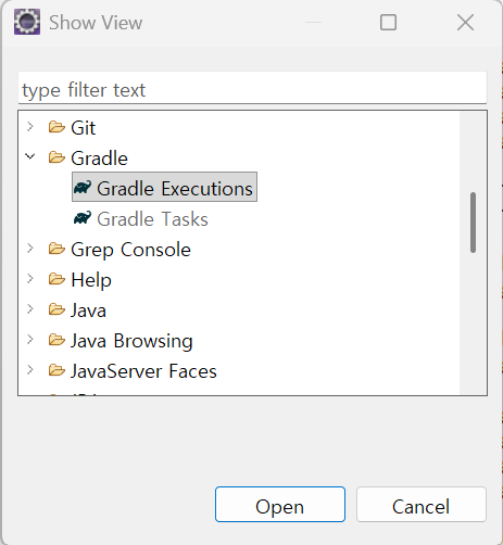 Gradle Tasks View