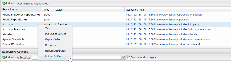 Nexus 아티팩트 추가