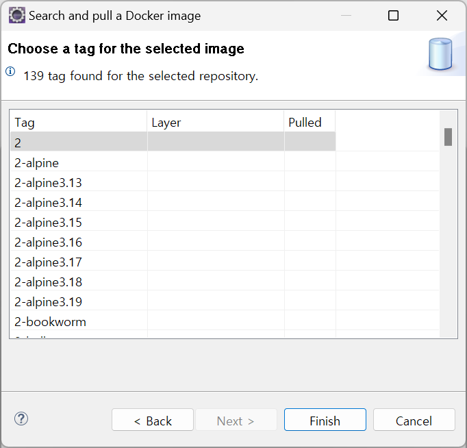 Pull 이미지 태그 선택