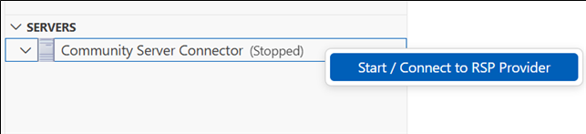 Start / Connect to RSP Provider