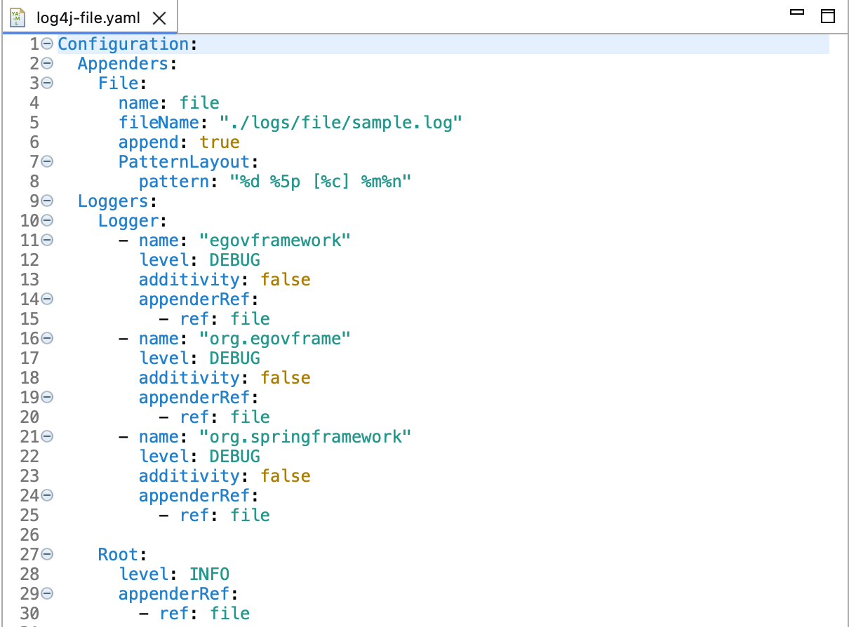 생성된 Configuration 파일 확인 (YAML)