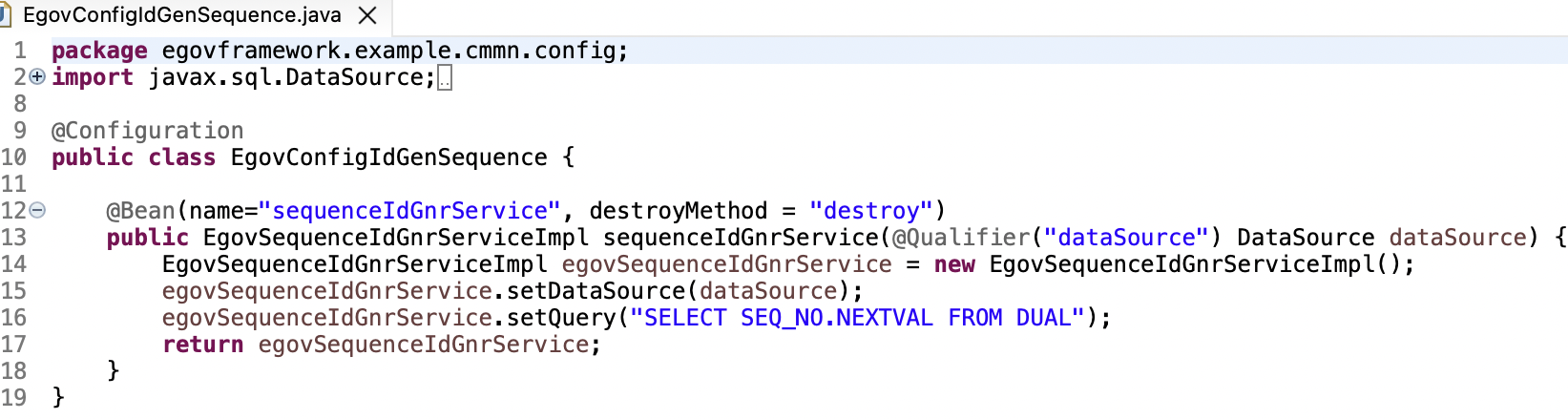 생성된 Configuration 파일 확인 (Java Config)
