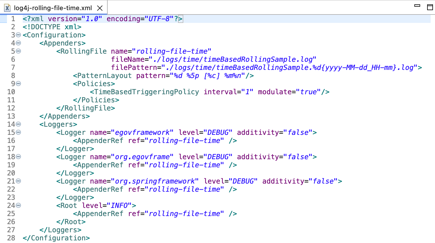 생성된 Configuration 파일 확인 (XML)