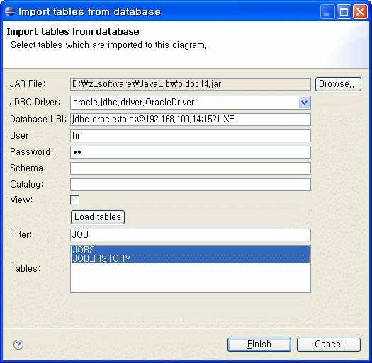 Import Database 위저드