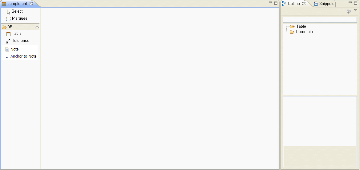 sample.erd 편집화면