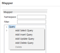 Mapper Tree의 Context menu