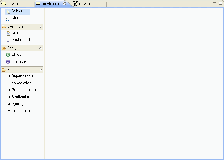 Class Diagram Editor 툴바