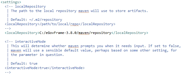 setting.xml 파일에 repository 저장위치