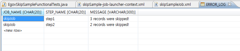 ERROR_LOG TABLE